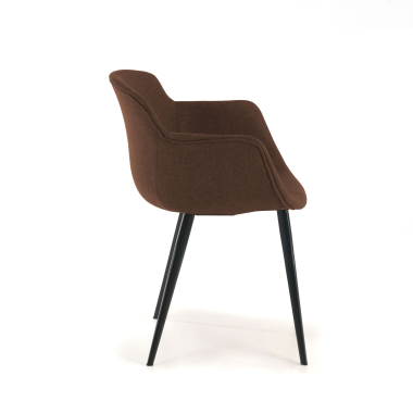 chaise de conference noir marron 4 pattes tissu accoudoirs rembourres 6