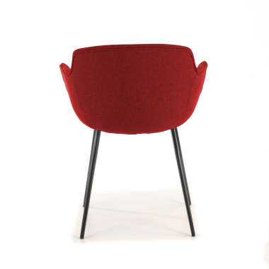 chaise de conference noir rouge 4 pattes tissu accoudoirs rembourres 4