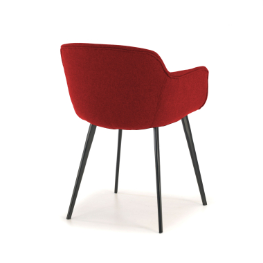 chaise de conference noir rouge 4 pattes tissu accoudoirs rembourres 7