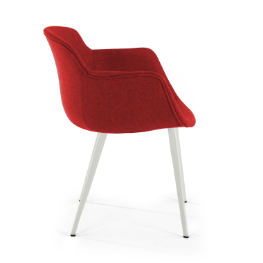 chaise de conference noir rouge 4 pattes tissu accoudoirs rembourres 10