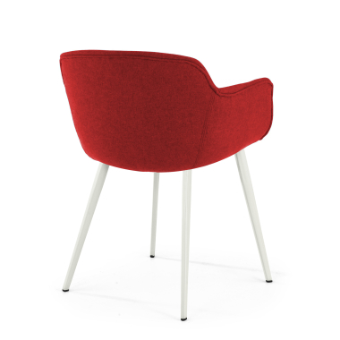 chaise de conference blanc rouge 4 pattes tissu accoudoirs rembourres 5