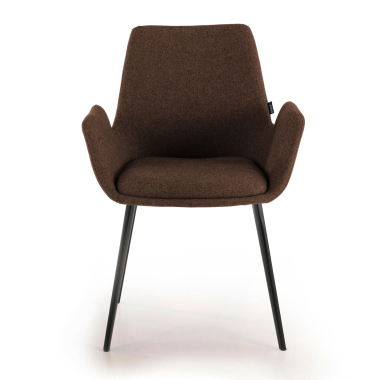 chaise de conference noir marron 4 pattes tissu accoudoirs rembourres 3