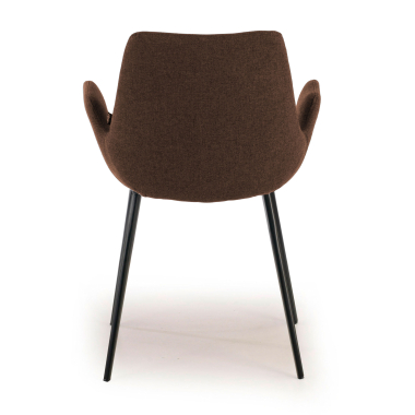 chaise de conference noir marron 4 pattes tissu accoudoirs rembourres 4