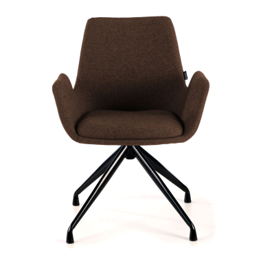 chaise de conference noir marron pivotante tissu accoudoirs rembourres 3