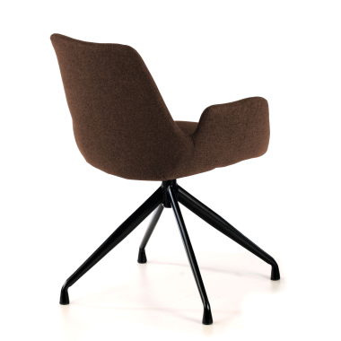 chaise de conference noir marron pivotante tissu accoudoirs rembourres 4