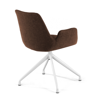 chaise de conference blanc marron pivotante tissu accoudoirs rembourres 5