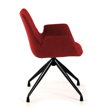 chaise de conference noir rouge pivotante tissu accoudoirs rembourres 6