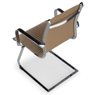 chaise de conference marron cafe structure chromee similicuir simil cuir accoudoirs fixes 7