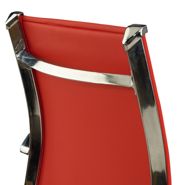 chaise de conference rouge structure chromee similicuir simil cuir accoudoirs fixes 9