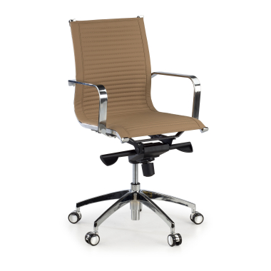 fauteuil de bureau marron cafe structure chromee similicuir simil cuir accoudoirs fixes 1
