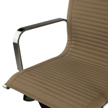 fauteuil de bureau marron cafe structure chromee similicuir simil cuir accoudoirs fixes 8