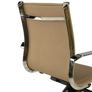 fauteuil de bureau marron cafe structure chromee similicuir simil cuir accoudoirs fixes 9