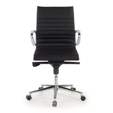 fauteuil de direction noir dos bas cuir naturel cuir authentique accoudoirs fixes 3