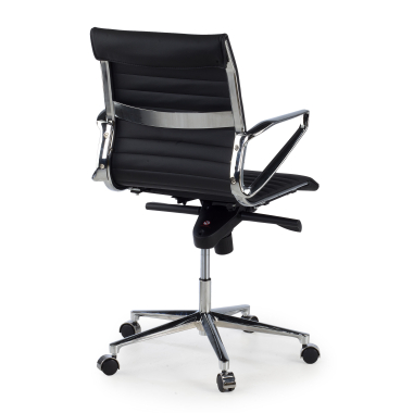 fauteuil de direction noir dos bas cuir naturel cuir authentique accoudoirs fixes 5