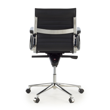 fauteuil de direction noir dos bas cuir naturel cuir authentique accoudoirs fixes 6