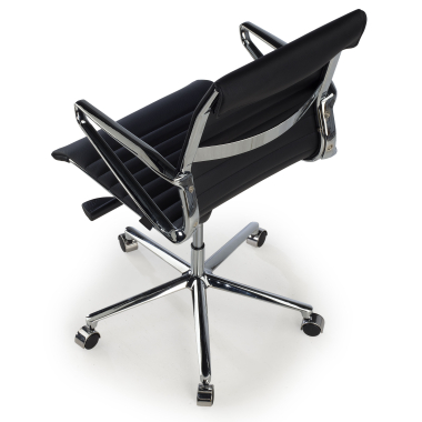 fauteuil de direction noir dos bas cuir naturel cuir authentique accoudoirs fixes 7