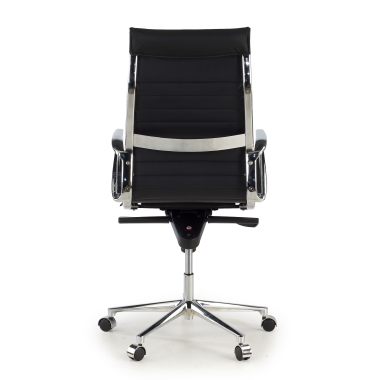 fauteuil de direction noir dos haut cuir naturel cuir authentique accoudoirs fixes 6