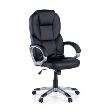 fauteuil de bureau noir kiel simil cuir accoudoirs rembourres 1