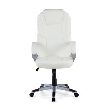 fauteuil de bureau blanc kiel simil cuir accoudoirs rembourres 3
