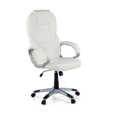fauteuil de bureau blanc kiel simil cuir accoudoirs rembourres 1