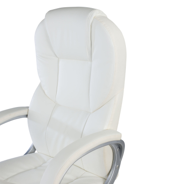 fauteuil de bureau blanc kiel simil cuir accoudoirs rembourres 9