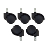 Jeu de roulettes Gaming 11x50mm silencieuses, Revêtement en caoutchouc