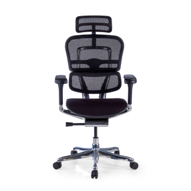 chaise ergonomique noir structure noire assise tapissee tissu accoudoirs reglables 5d appui tete 3