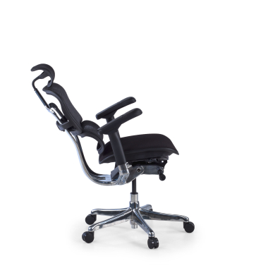 chaise ergonomique noir structure noire assise tapissee tissu accoudoirs reglables 5d appui tete 5
