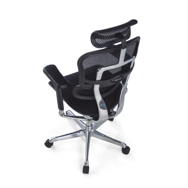 chaise ergonomique noir structure noire assise tapissee tissu accoudoirs reglables 5d appui tete 8