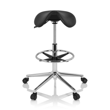 tabouret datelier et de laboratoire noir ergonomique plastique sans accoudoirs 3