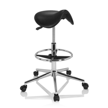 tabouret datelier et de laboratoire noir ergonomique plastique sans accoudoirs 1