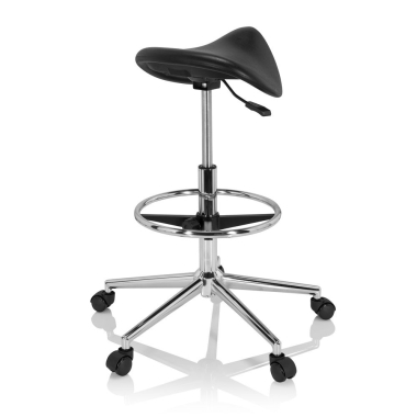 tabouret datelier et de laboratoire noir ergonomique plastique sans accoudoirs 5