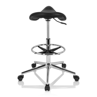 tabouret datelier et de laboratoire noir ergonomique plastique sans accoudoirs 6