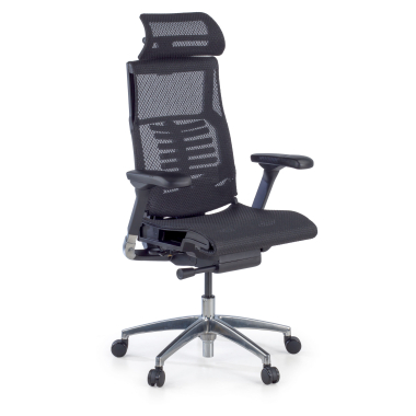 chaise ergonomique noir structure noire maille accoudoirs reglables 5d soutien lombaire appui tete 1