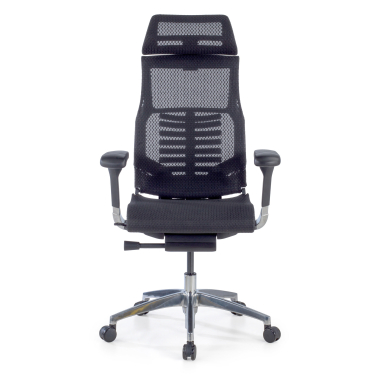 chaise ergonomique noir structure noire maille accoudoirs reglables 5d soutien lombaire appui tete 3