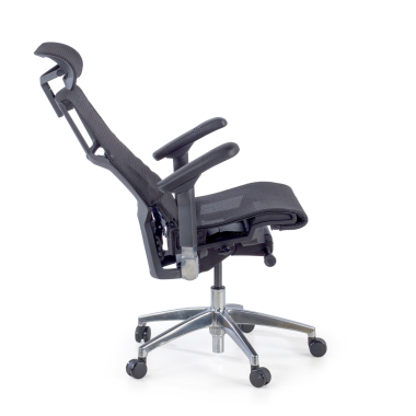 chaise ergonomique noir structure noire maille accoudoirs reglables 5d soutien lombaire appui tete 5