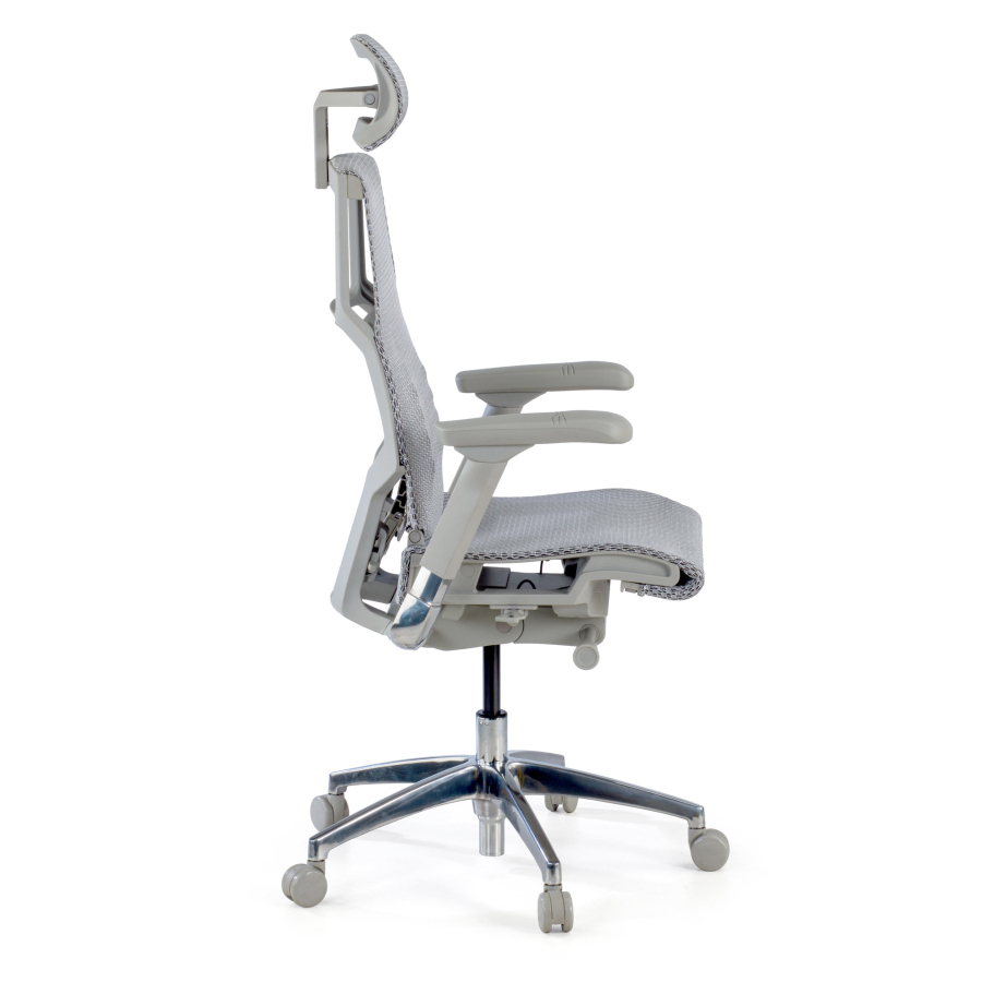 Chaise Ergonomique Pofit2, modèle premium, structure grise