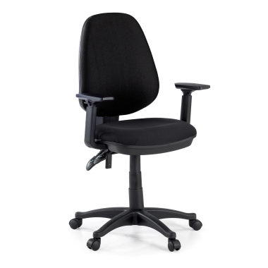 chaise de bureau noir avec des bras tissu accoudoirs reglables 1d 1