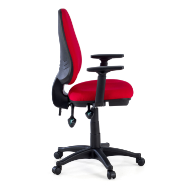 chaise de bureau rouge avec des bras tissu accoudoirs reglables 1d 4