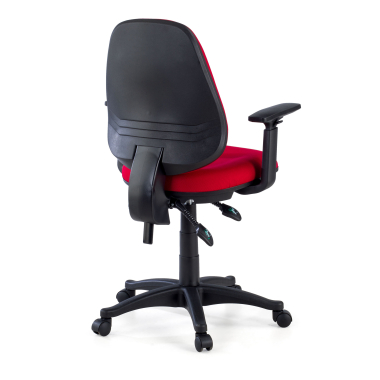 chaise de bureau rouge avec des bras tissu accoudoirs reglables 1d 7