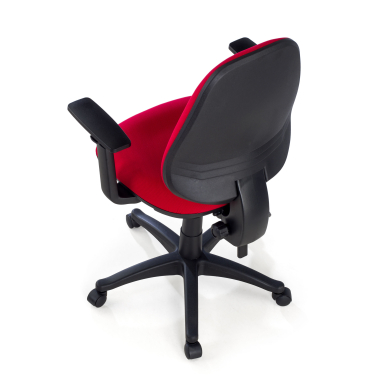 chaise de bureau rouge avec des bras tissu accoudoirs reglables 1d 9