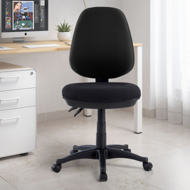 chaise de bureau noir sans bras tissu sans accoudoirs 2