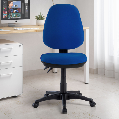 chaise de bureau bleu sans bras tissu sans accoudoirs 2