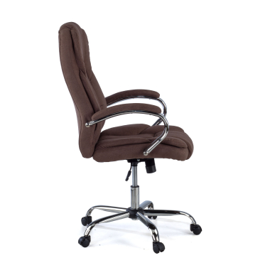 fauteuil de bureau marron tapisse tissu accoudoirs rembourres 4