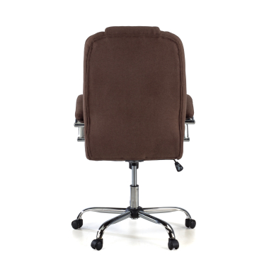 fauteuil de bureau marron tapisse tissu accoudoirs rembourres 6