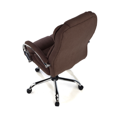 fauteuil de bureau marron tapisse tissu accoudoirs rembourres 7