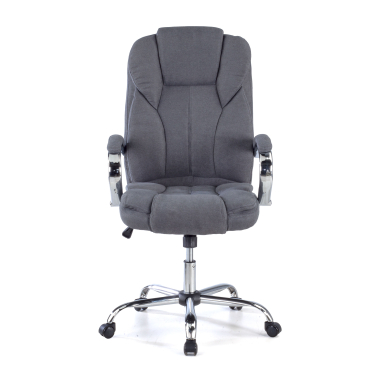 fauteuil de bureau gris tapisse tissu accoudoirs rembourres 3