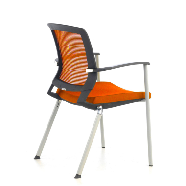 chaise visiteur orange adam maille accoudoirs fixes 5