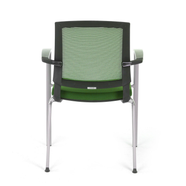 chaise visiteur vert adam maille accoudoirs fixes 3