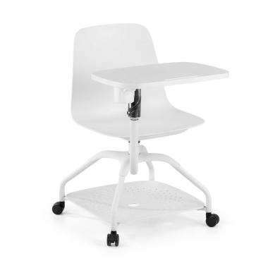 chaise avec tablette blanc step plastique accoudoirs mobiles 1